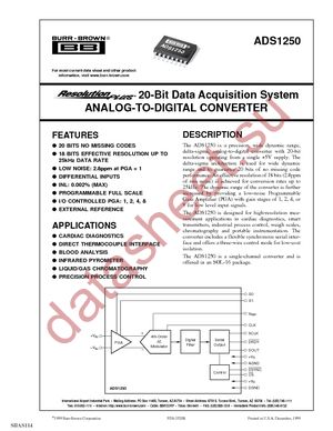 ADS1250U/1KG4 datasheet  